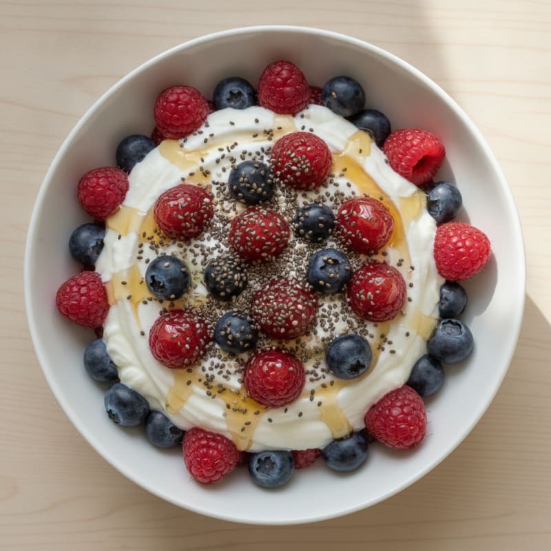 Greek Yogurt Berry Parfait with Chia Seeds