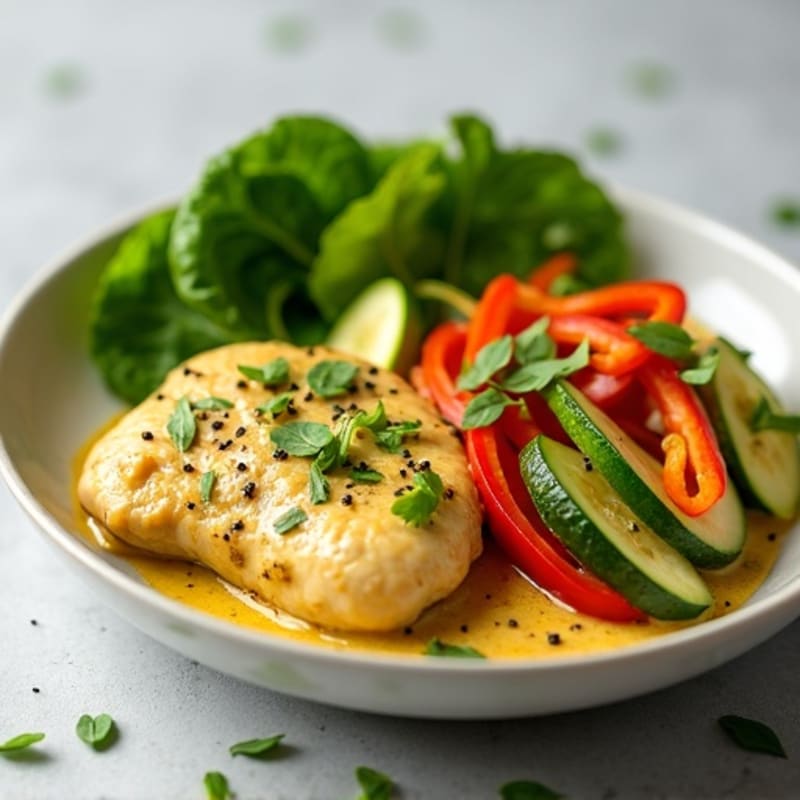 Creamy Coconut Green Curry Chicken with Fresh Vegetables