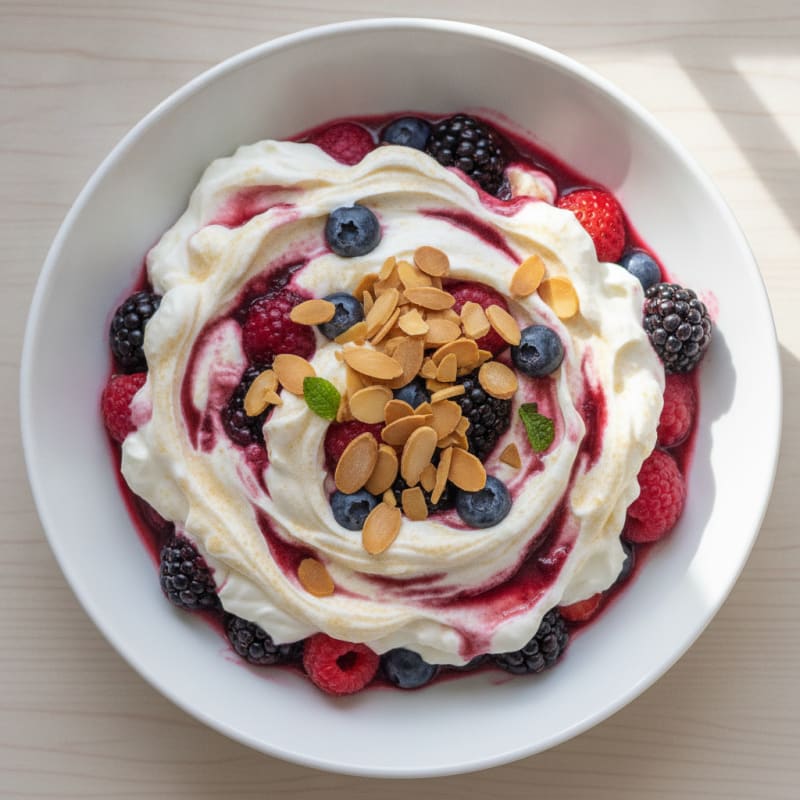Greek Yogurt Protein Parfait with Mixed Berries