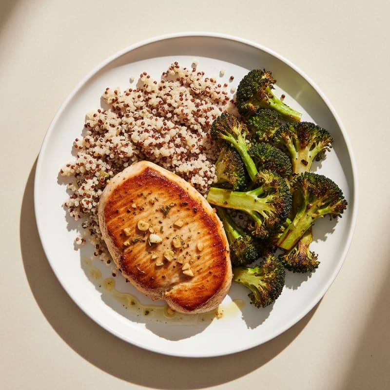 Seared Turkey Breast with Quinoa and Roasted Broccoli