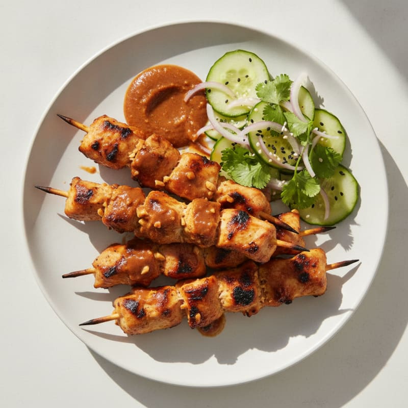 Indonesian Peanut Chicken Skewers