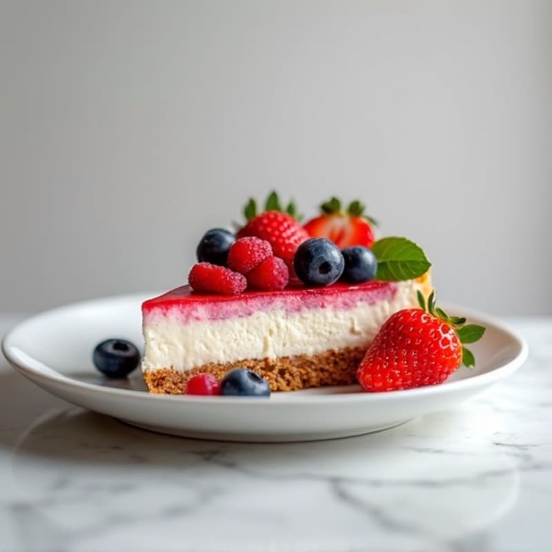 Greek Yogurt Protein Cheesecake with Fresh Berries