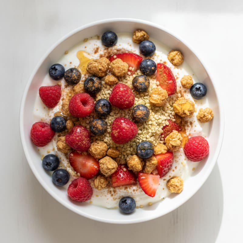 High-Protein Berry and Hemp Yogurt Parfait