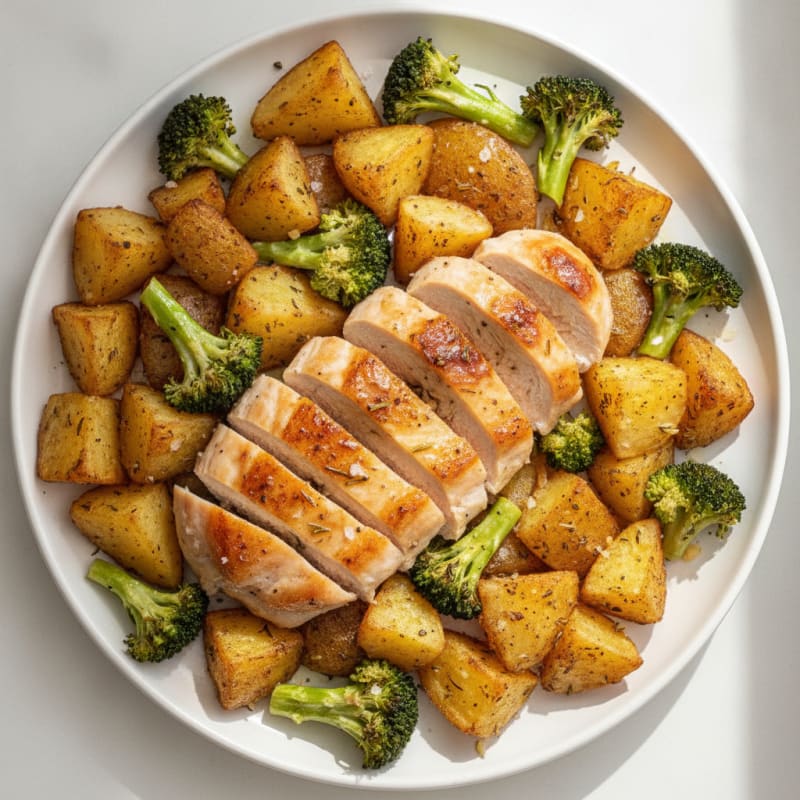 Garlic Herb Roasted Potatoes and Chicken