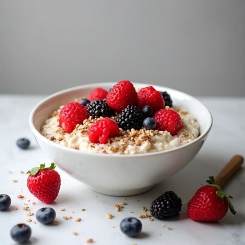 Creamy Overnight Oats with Fresh Berries and Chia
