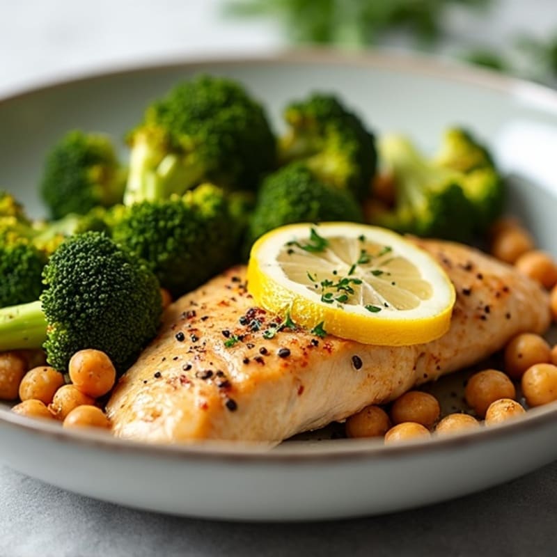 Sheet Pan Lemon Herb Chicken with Roasted Broccoli and Chickpeas