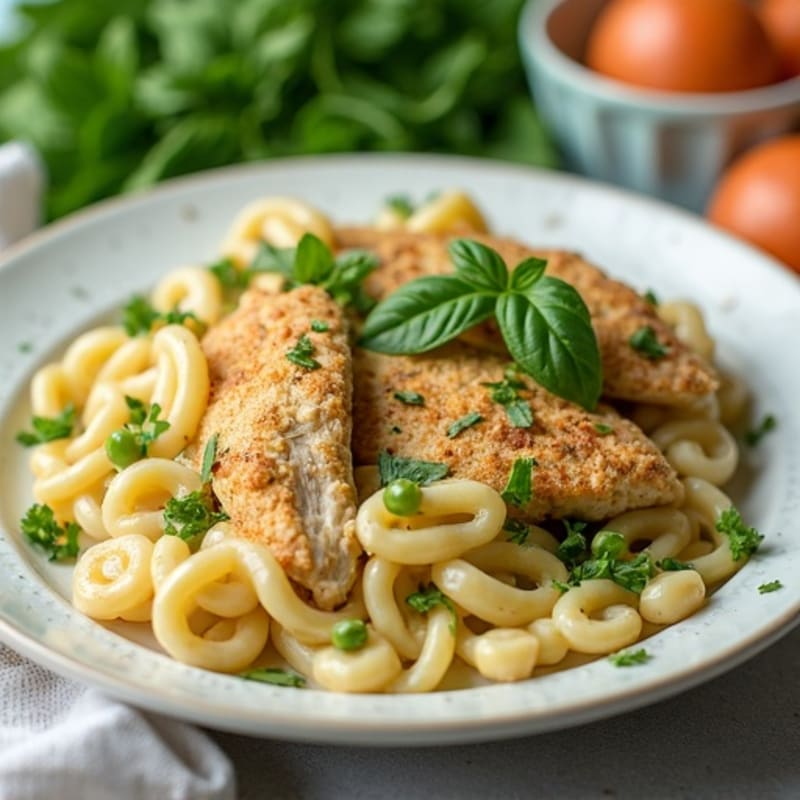 Creamy Pesto Chicken Pasta with Fresh Herbs