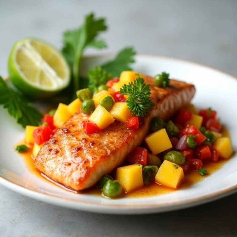 Spicy Chipotle-Lime Glazed Salmon with Mango Salsa
