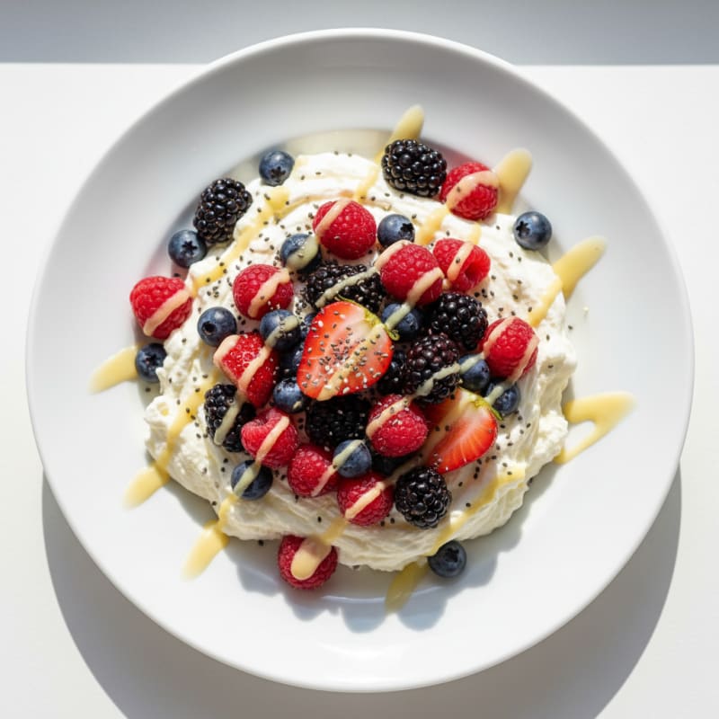 Silky Greek Yogurt Protein Mousse with Mixed Berries