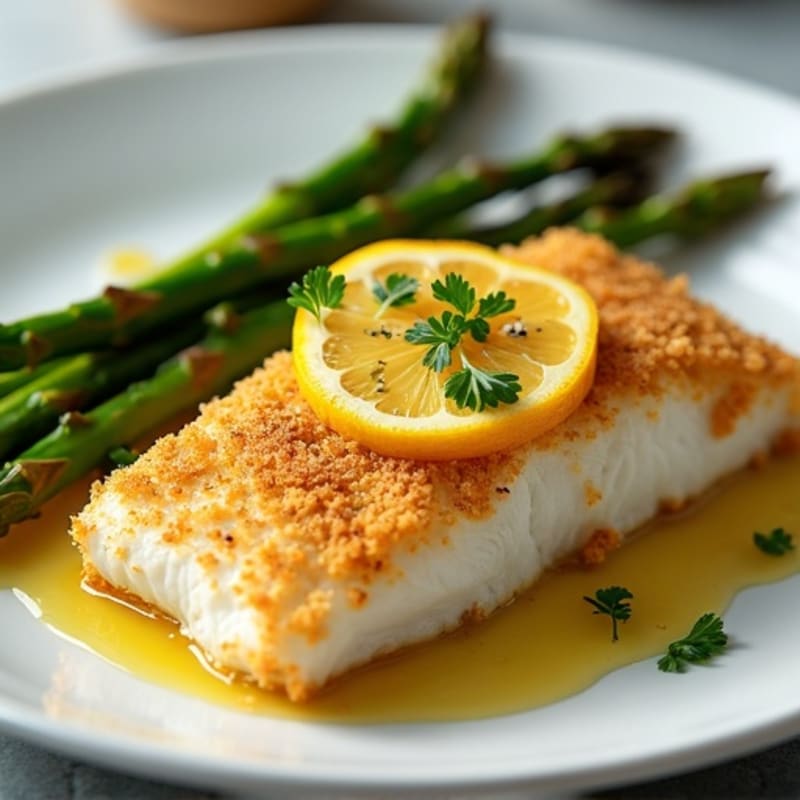 Crispy Baked White Fish with Roasted Asparagus