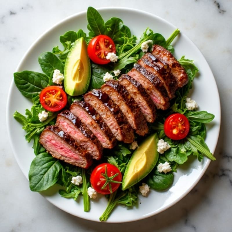 Pan-Seared Steak and Arugula Salad with Balsamic Glaze