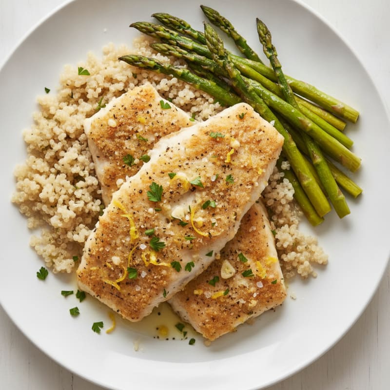 Lemon-Herb Baked Flounder with Asparagus