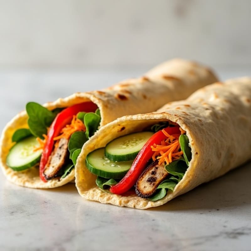 Fresh Loaded Veggie Wrap with Creamy Hummus