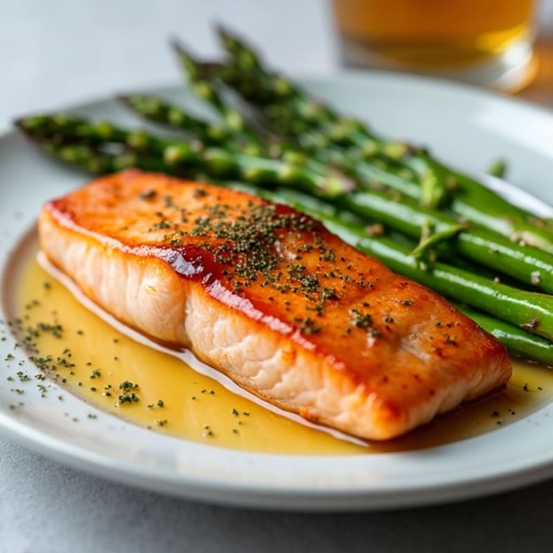 Honey Glazed Salmon with Roasted Asparagus