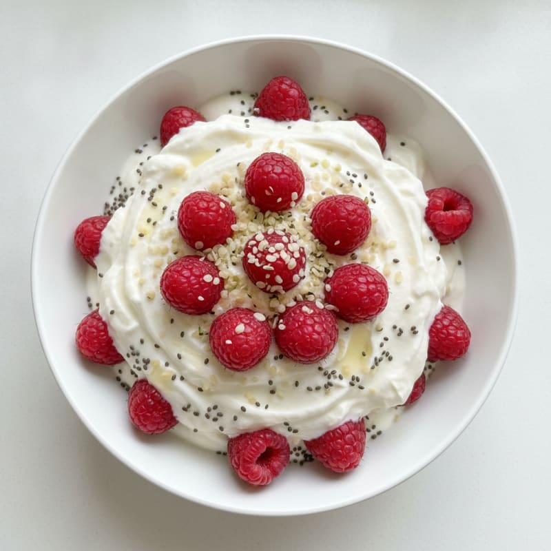 Greek Yogurt Protein Parfait with Berries and Chia Seeds