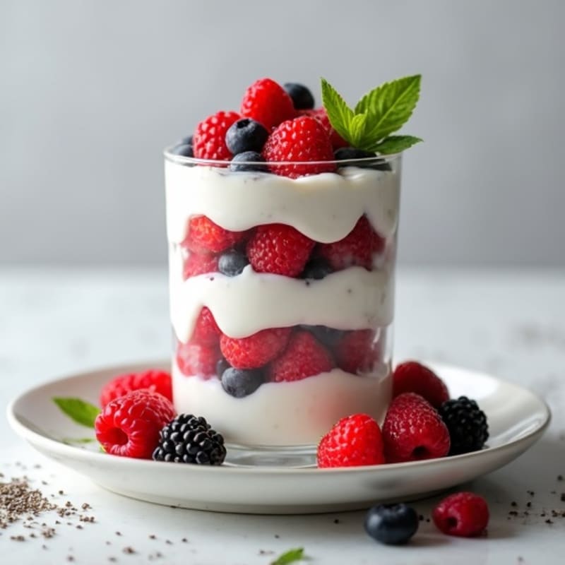Creamy Protein Yogurt Parfait with Berries