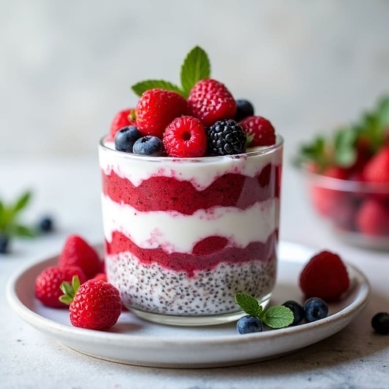 Fresh Berry Chia Pudding with Maple