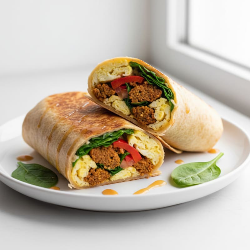 Crispy Chorizo and Egg Breakfast Burrito