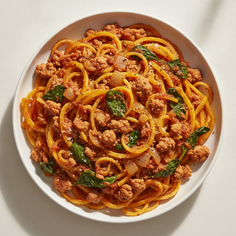 Roasted Spaghetti Squash with Turkey Marinara