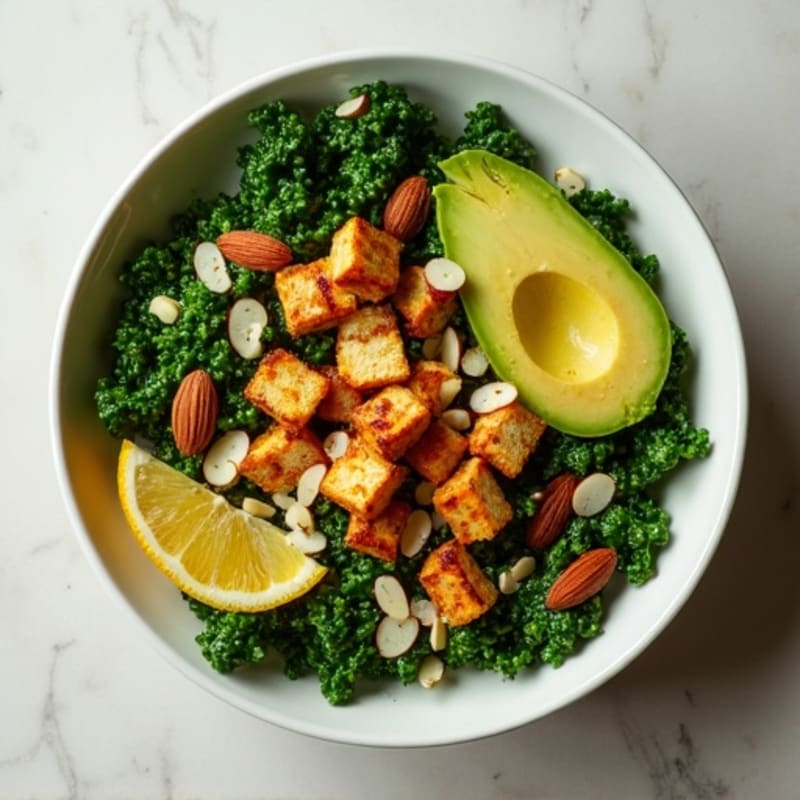 Crunchy Avocado Kale Bowl with Citrus Vinaigrette