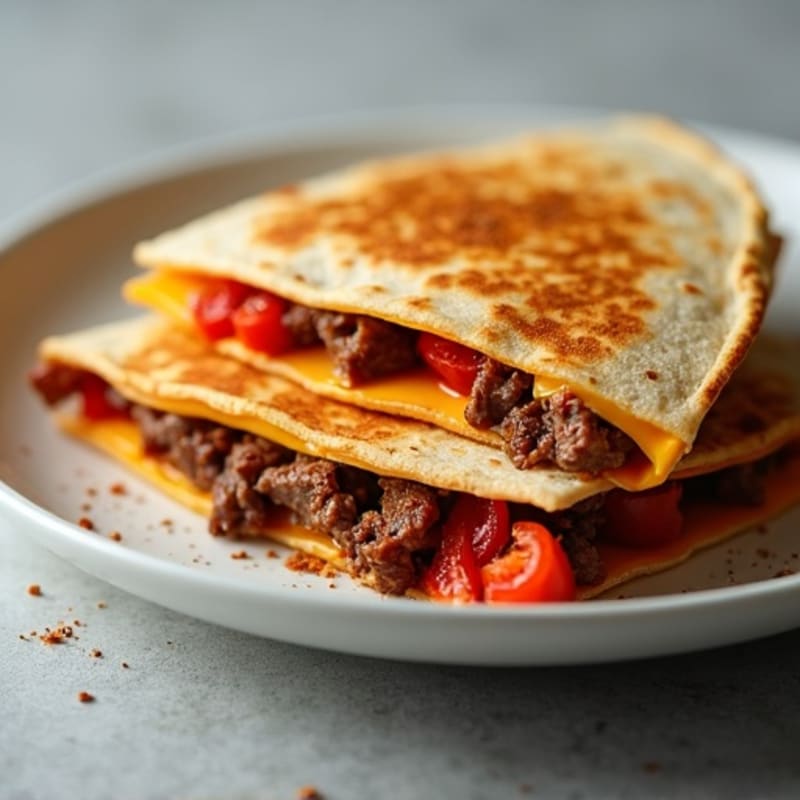 Spicy Steak and Bell Pepper Quesadillas
