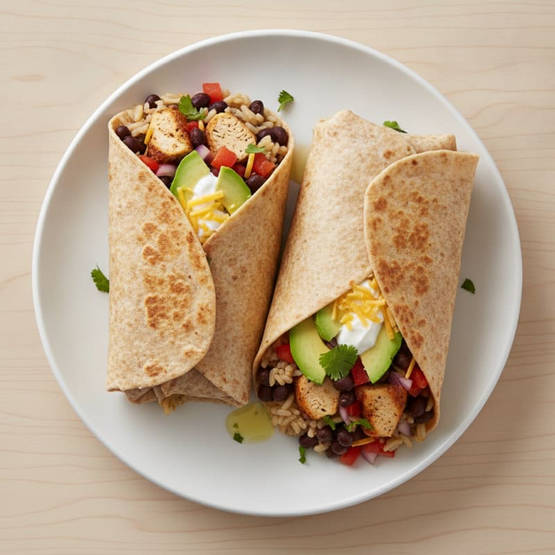 Savory Bean and Rice Burritos