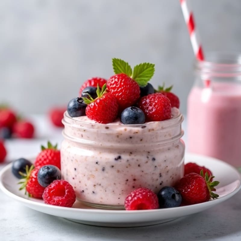 Creamy Berry Overnight Oats with Chia