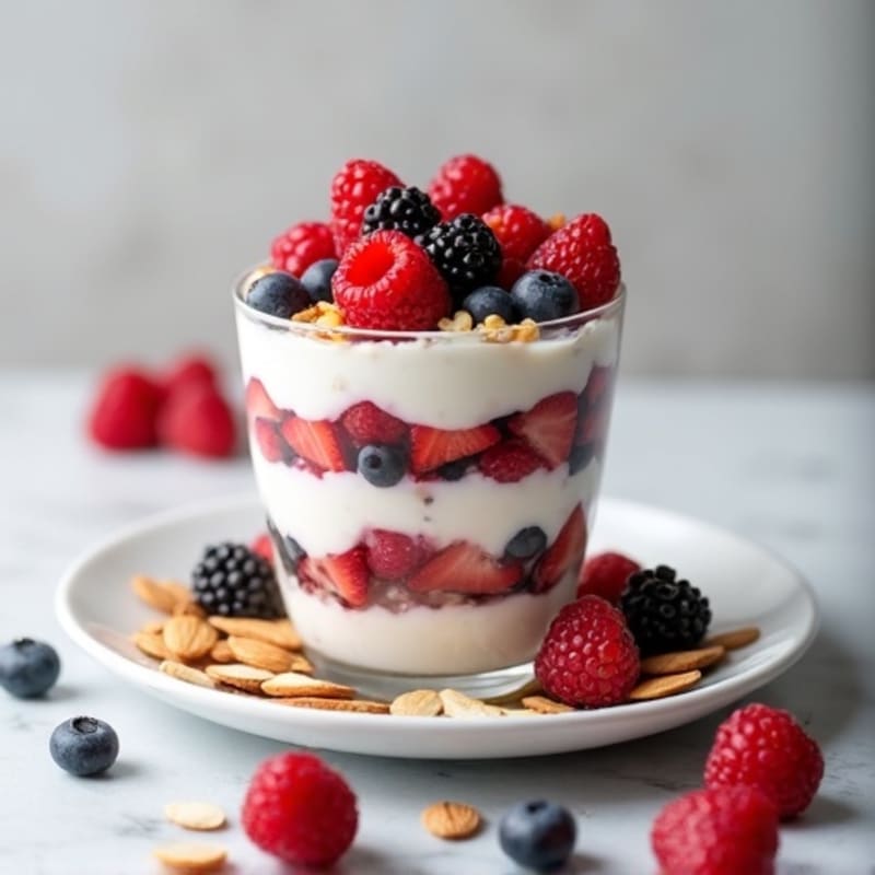 Greek Yogurt Protein Parfait with Mixed Berries
