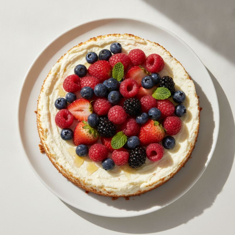 Greek Yogurt Protein Cheesecake with Fresh Berries