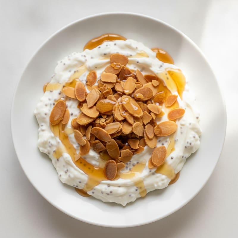 Silky Greek Yogurt Protein Pudding with Almonds