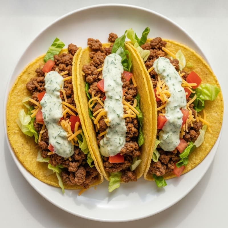Beef Dorito Tacos with Zesty Ranch