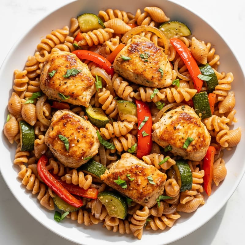 Red Lentil Pasta Shells with Roasted Vegetables