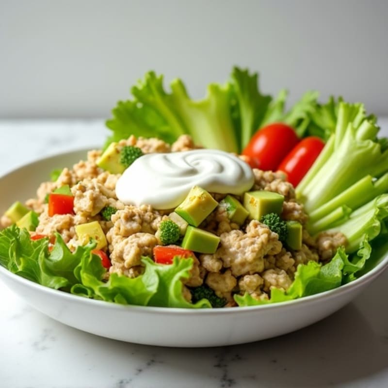 Creamy Avocado Chicken Salad with Crunchy Veggies