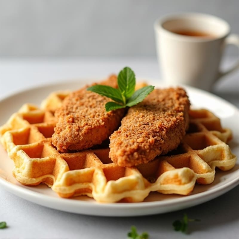 Crispy Baked Chicken with Fluffy Protein Waffles