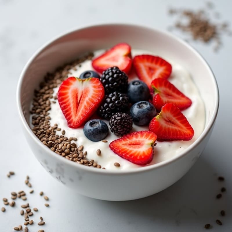 Protein-Packed Berry Yogurt Bowl with Crunchy Seeds