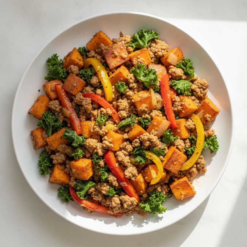 Ground Beef and Sweet Potato Skillet