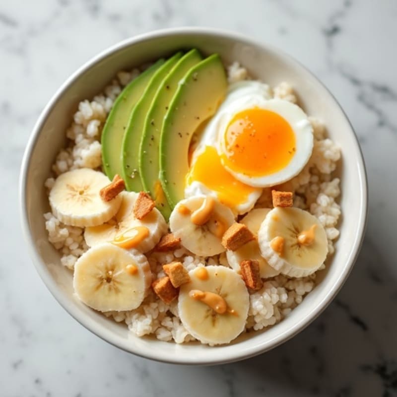 Creamy Oatmeal with Banana, Groundnut, and Egg Whites