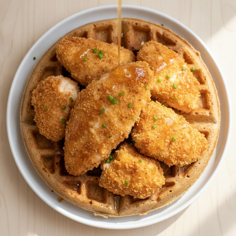 Golden Chicken and Waffles