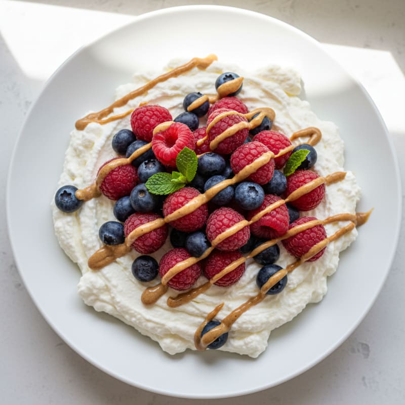 Greek Yogurt Protein Mousse with Mixed Berries