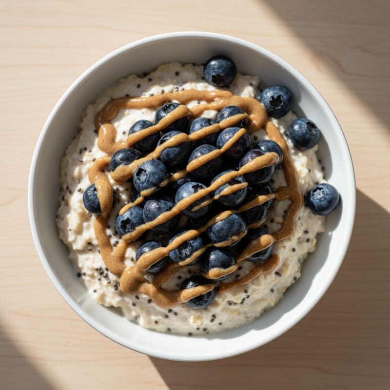 Fluffy Greek Yogurt Protein Oats with Berries