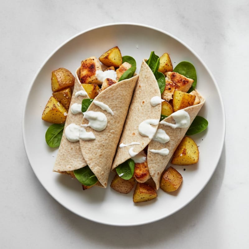 Chicken and Roasted Potato Wraps