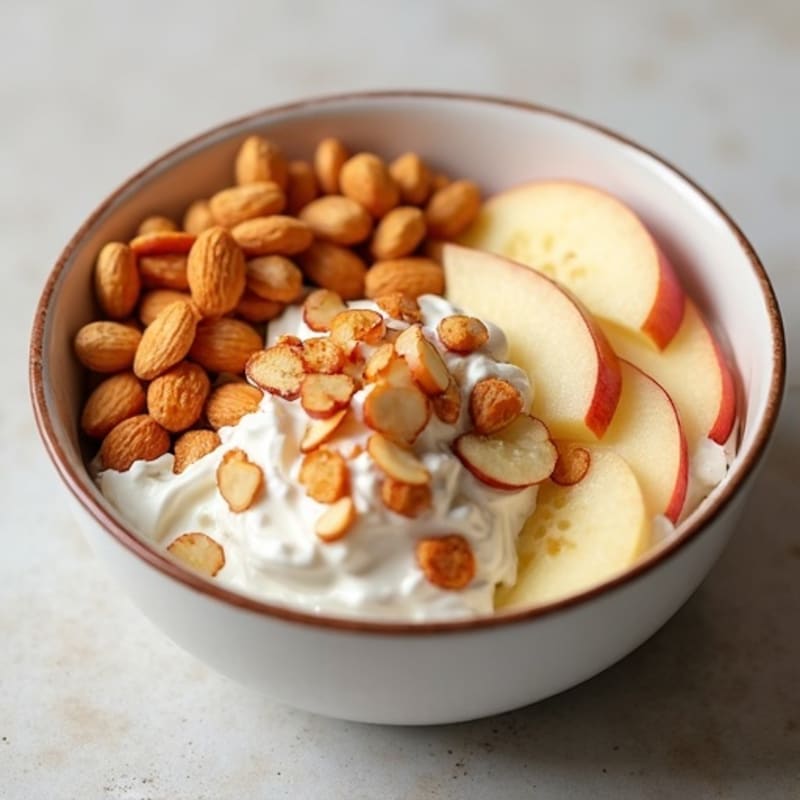 Crunchy Sliced Apple with Creamy Almond Butter Protein Bowl