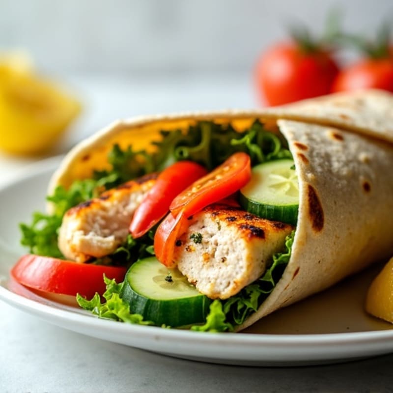 Lemon Herb Grilled Chicken Wrap with Crisp Vegetables