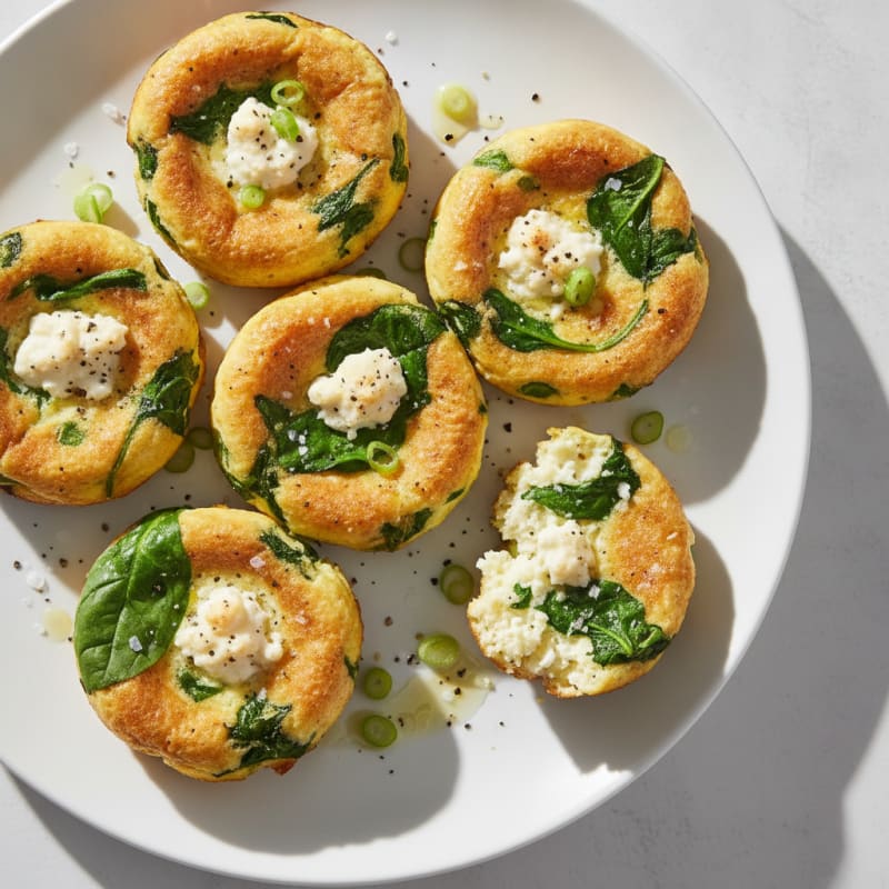 Baked Egg Bites with Spinach and Feta