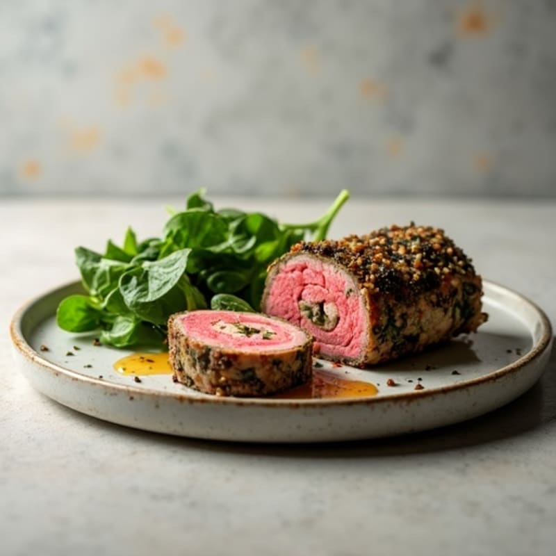 Savory Mushroom-Wrapped Lean Beef Tenderloin