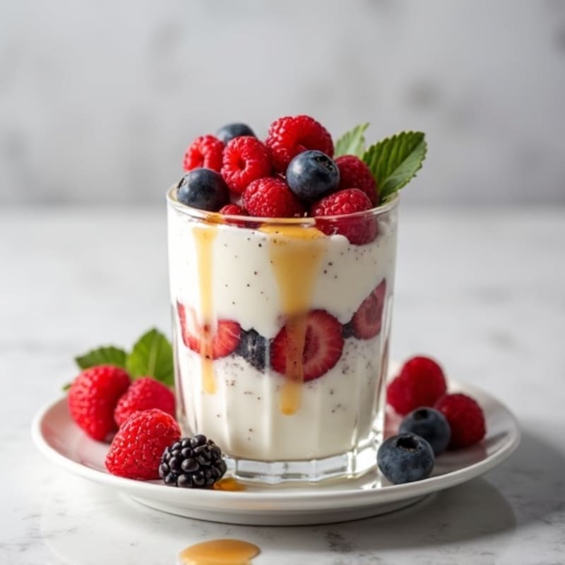 Greek Yogurt Protein Parfait with Mixed Berries