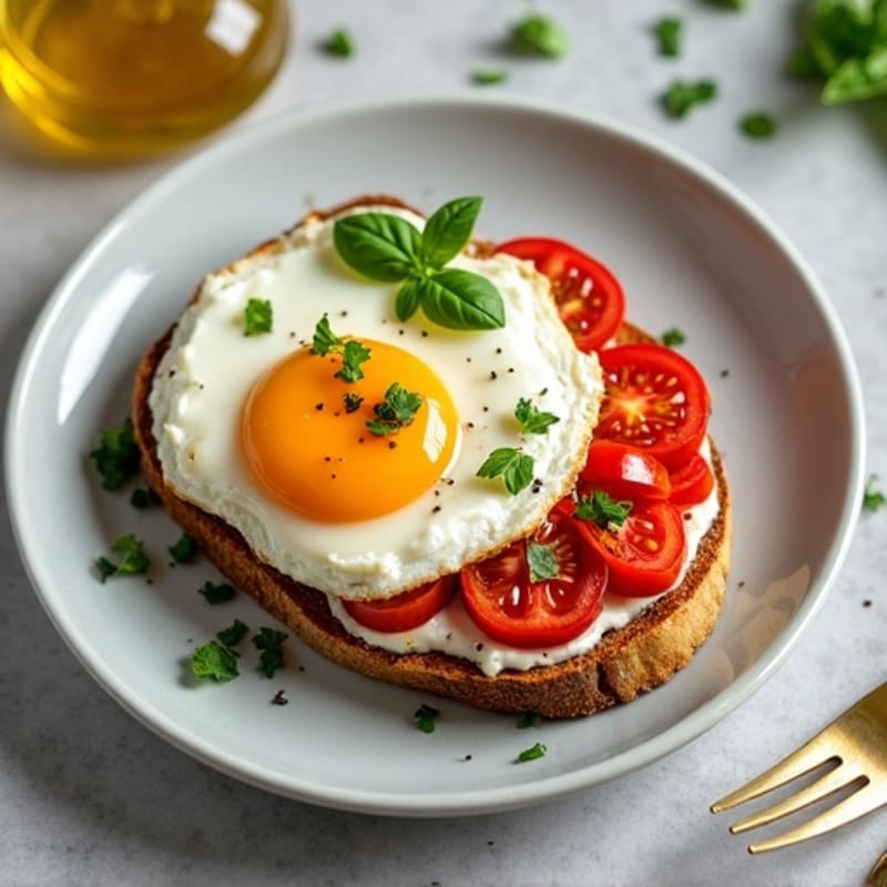 Creamy Herb-Whipped Ricotta Toast with Roasted Tomatoes