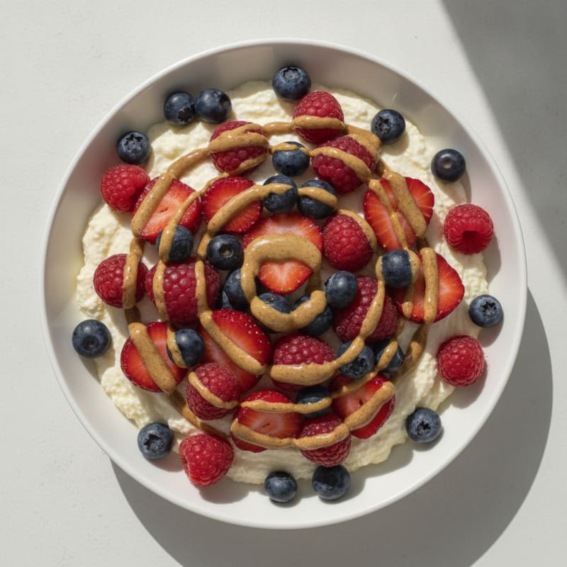 Silky Greek Yogurt Protein Mousse with Mixed Berries