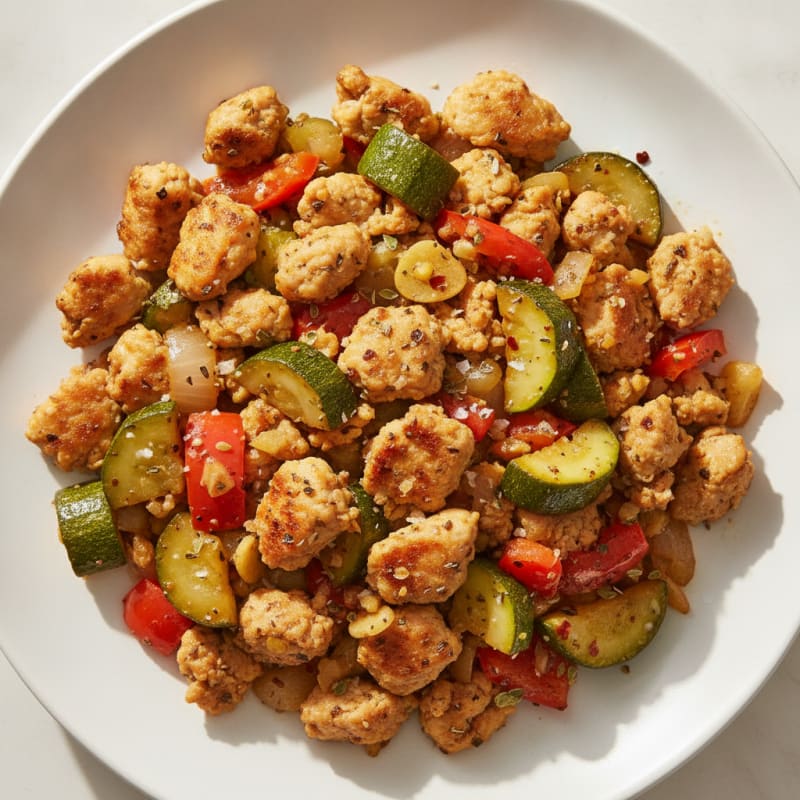 Ground Chicken and Vegetable Skillet