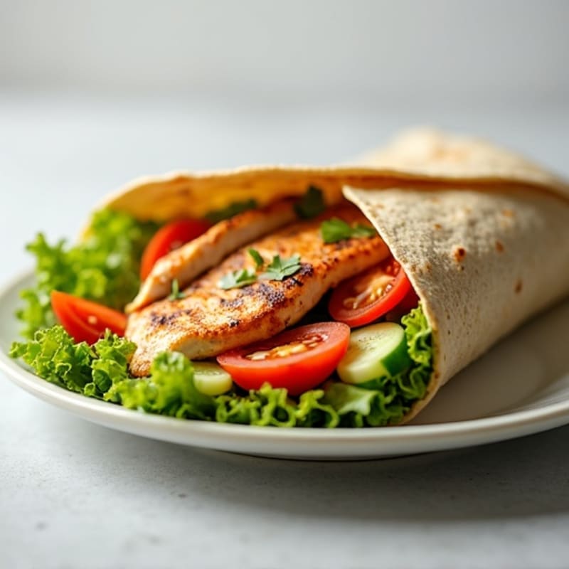 Fresh Grilled Chicken and Crunchy Veggie Wrap